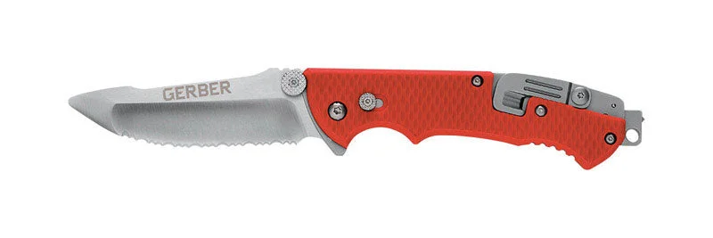 Gerber  Hinderer Rescue  Red  7CR17MOV Steel  8.5 in. Folding Knife