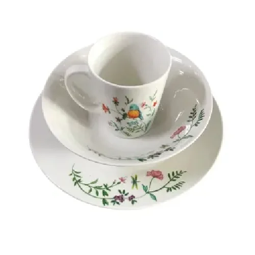 Gibson Floral Bird Ceramic Dinnerware Set - 12-piece