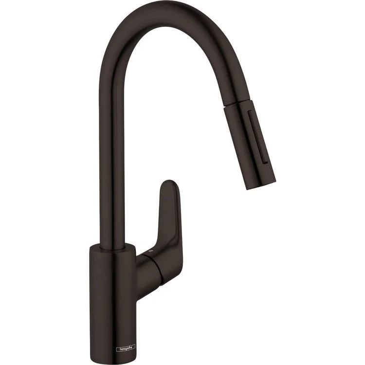 Kitchen Faucet Focus 1 Lever ADA Matte Black Pull Down 2 Function High Arc 150 Degree Swivel 1.75 Gallons per Minute