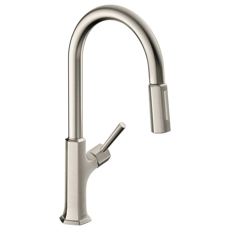 Kitchen Faucet Locarno sBox 1 Lever ADA Steel Optic Pull Down 2 Function 150 Degree Swivel 1.75 Gallons per Minute