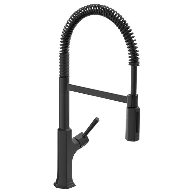 Kitchen Faucet Locarno Semi-Pro 1 Lever ADA Matte Black Pull Down Toggle Spray 150 Degree Swivel 1.75 Gallons per Minute