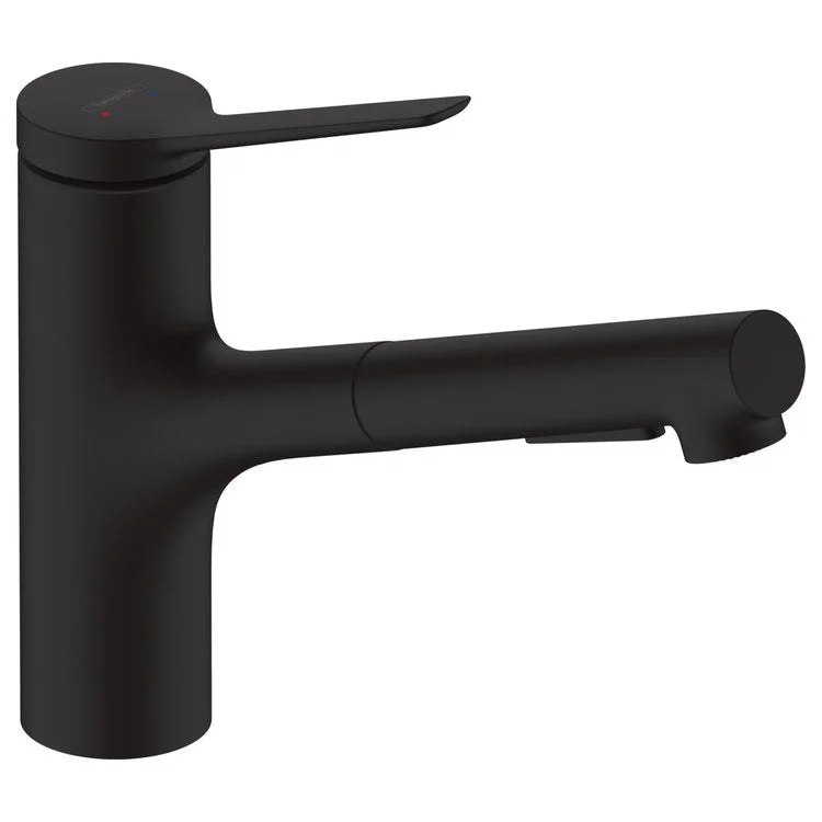 Kitchen Faucet Zesis 1 Lever Matte Black 2 Function 150 Degree Swivel 1.5 Gallons per Minute