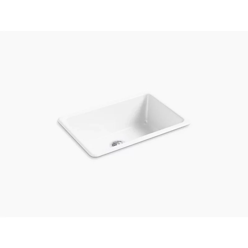 Iron/Tones 18.75" x 27" x 9.81" Enameled Cast Iron Single Basin Dual-Mount Kitchen Sink in White