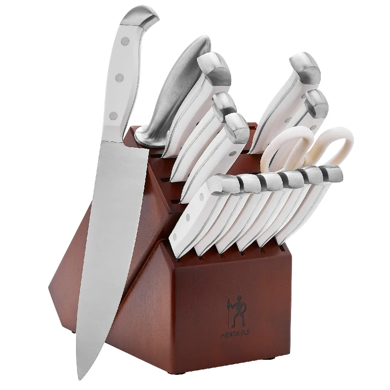 J.A. Henckels International Statement 15pc Knife Block Set w/ White Handles