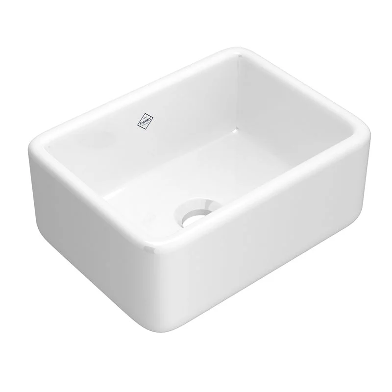 Lancaster 18" x 24" x 10" Fireclay Single-Basin Farmhouse Kitchen Sink in White