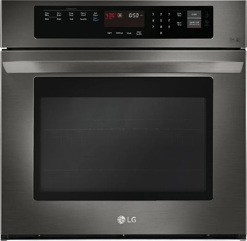 LG 30" Built-In Single Electric Convection Wall Oven with EasyClean Black stainless Steel