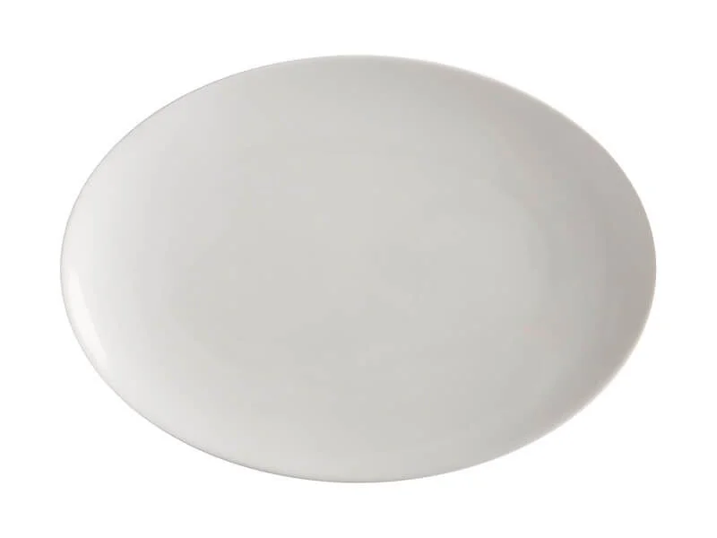 M&w White Basics Oval Plate 30x22cm