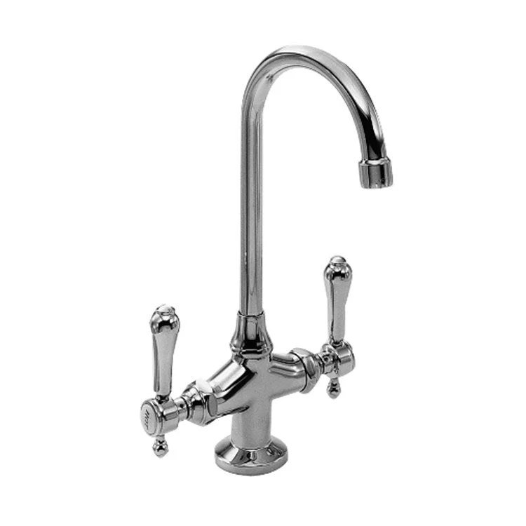 Bar Faucet Chesterfield 2 Lever ADA Satin Gold PVD Spout Height 10 Inch