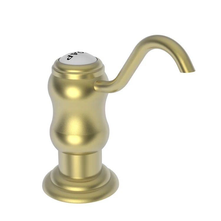 Soap Dispenser Chesterfield Satin Brass PVD Deck Plastic Brass Pump Spout 8 Ounce Length 2-15/16 Inch