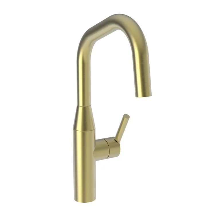 Kitchen Faucet East Square 1 Lever Satin Brass PVD Pull Down Spout Height 10-1/3 Inch 1.8 Gallons per Minute