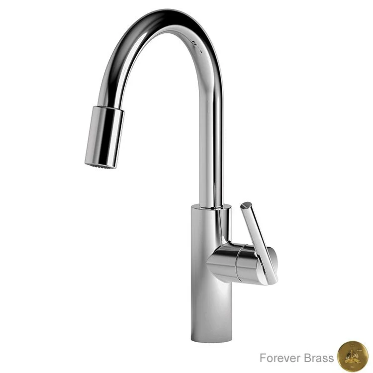 East Linear Single Handle Pull Down Kitchen Faucet