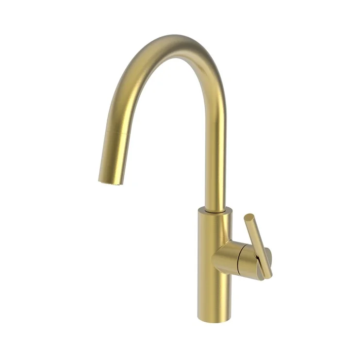 Kitchen Faucet East Linear 1 Lever ADA Satin Gold PVD Pull Down Spout Height 9-3/5 Inch 1.8 Gallons per Minute