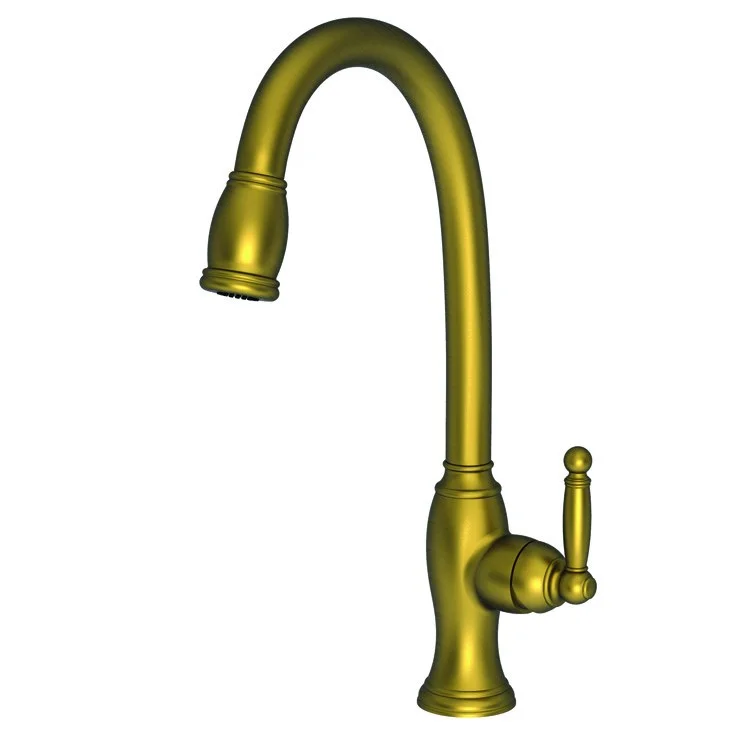 Kitchen Faucet Nadya 1 Lever ADA Antique Brass Pull Down Spout Height 11-3/4 Inch 1.8 Gallons per Minute