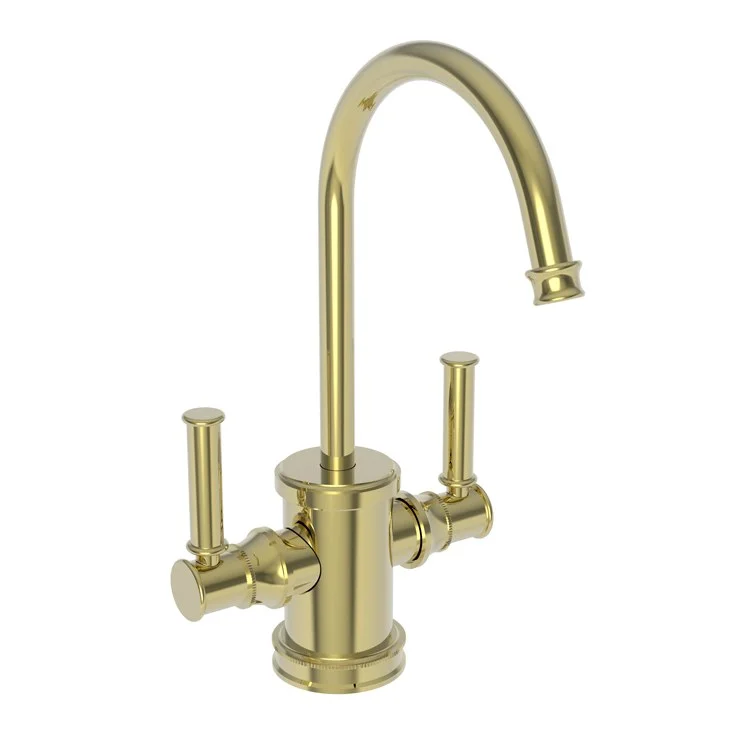 Water Dispenser Taft Hot and Cold 2 Lever Gooseneck Polished Brass Uncoated Living