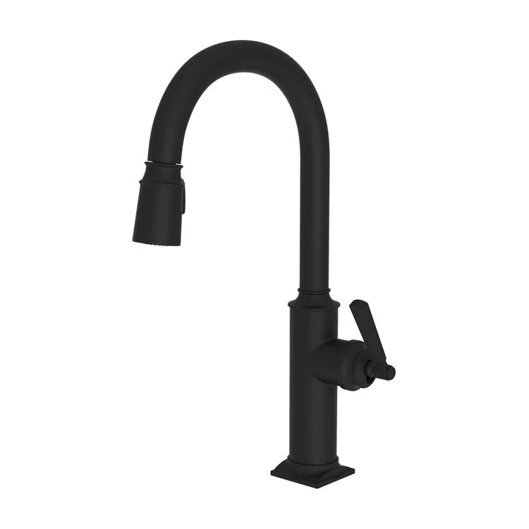 Kitchen Faucet Adams 1 Lever ADA Flat Black Pull Down Spout Height 10-1/2 Inch 1.8 Gallons per Minute