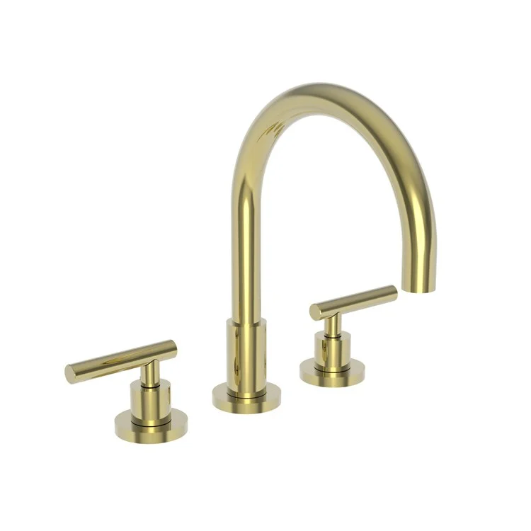 Kitchen Faucet East Linear Widespread 8 to 20 Inch Spread 2 Lever ADA Polished Brass Uncoated Living Sidespray Spout Height 5-5/7 Inch 1.8 Gallons per Minute