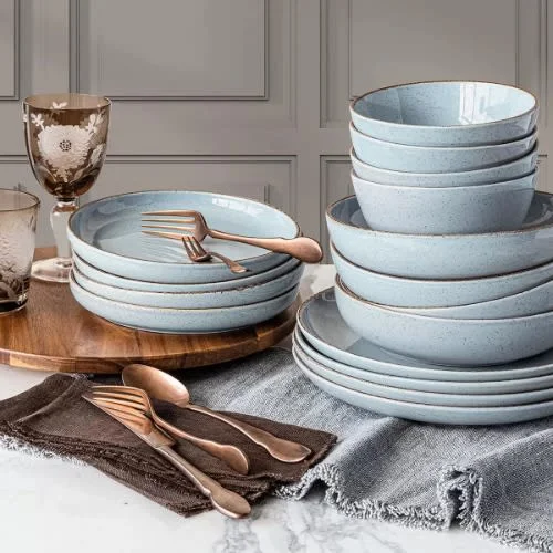 Overandback Options - 16- Piece Stoneware Dinnerware Set - Blue