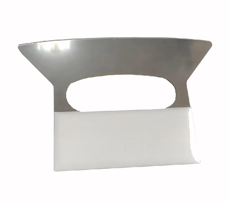 Pizza Rocker Stainless Steel Knife with White Plastic Handle