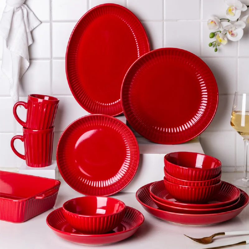 Red Ceramic Dinnerware