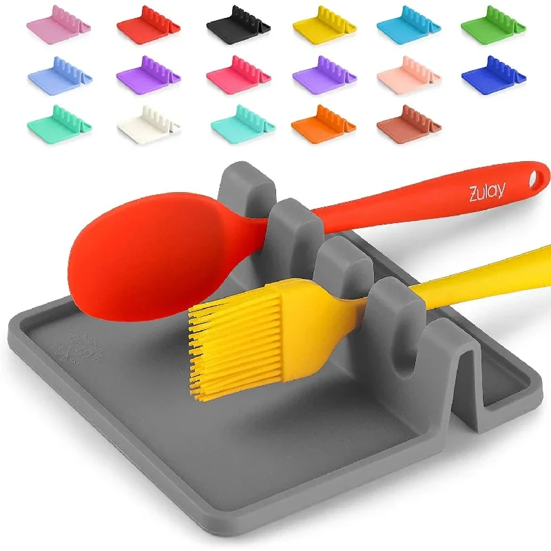 Silicone Utensil Rest with Drip Pad for Multiple Utensils