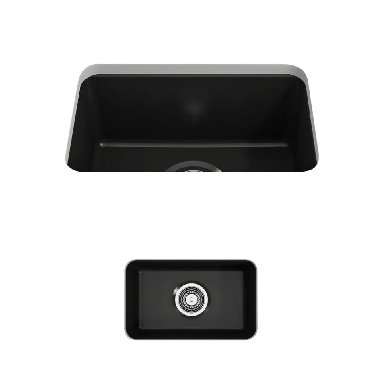 Sotto 12" x 18" x 8" Single-Basin Undermount Kitchen Sink in Matte Black