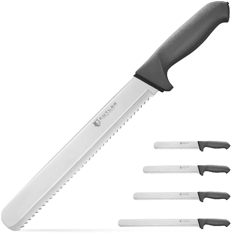 Stainless Steel Bread Knife and Cake Slicer with Serrated Edge