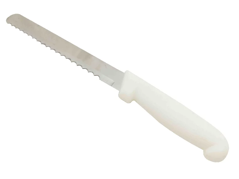 Commercial Stainless Steel 8" Wavy Edge Narrow Scalloped Slicing Knife