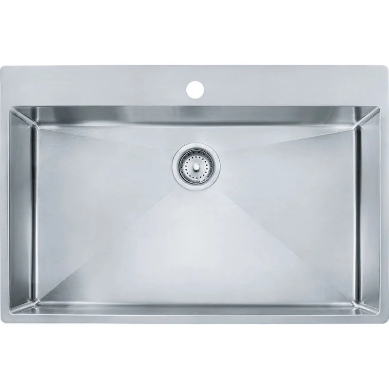 Vector 33.44" Stainless Steel Single Basin Drop-In Kitchen Sink - 18.13" Basin Length