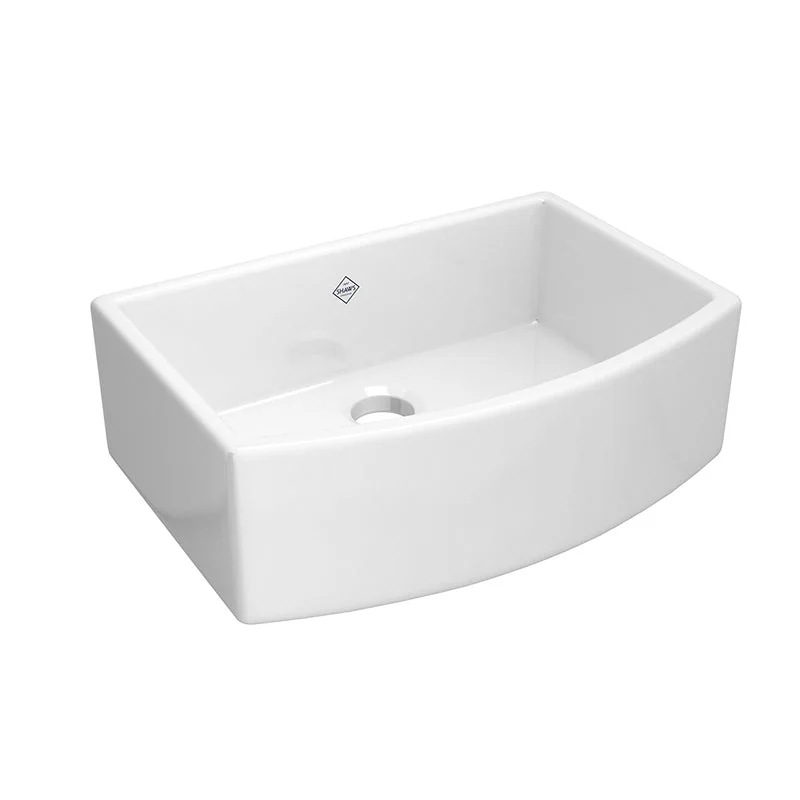 Waterside 20.88" x 29.88" x 10.03" Fireclay Single-Basin Farmhouse Kitchen Sink in White