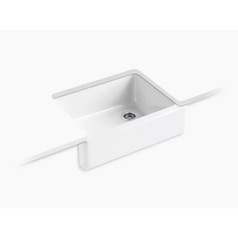 Whitehaven 21.56" x 29.69" x 9.63" Enameled Cast Iron Single Basin Farmhouse Apron Kitchen Sink in White