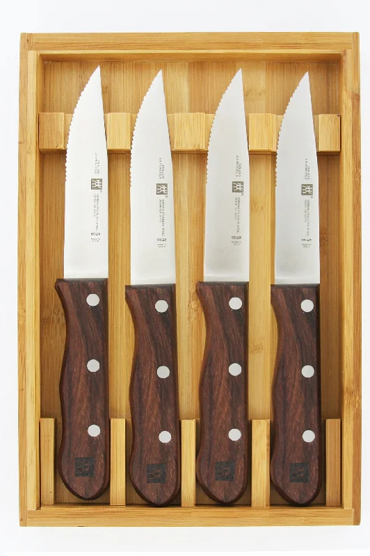 Zwilling J.A. Henckels - 4pc Steakhouse Knife Set w/ Storage Tray