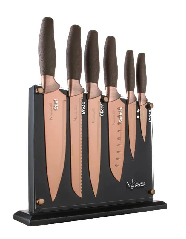 New England Cutlery 7pc Titanum Coated Set Copper