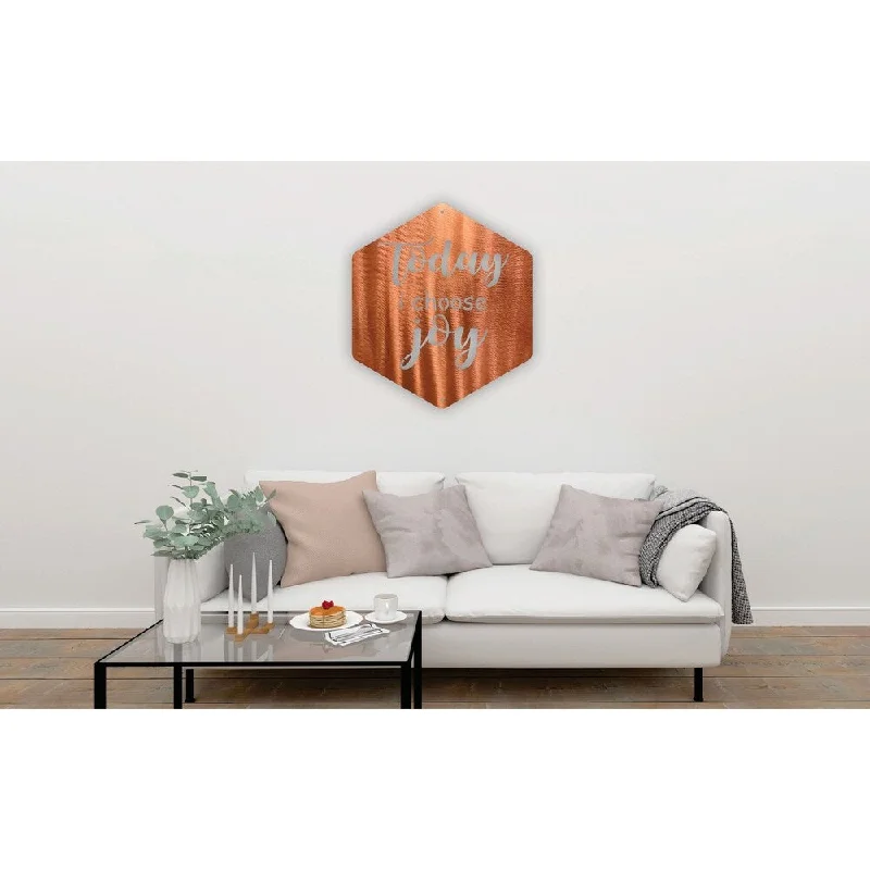 Steel Roots Today I choose Joy Hexagon Steel Wall Art