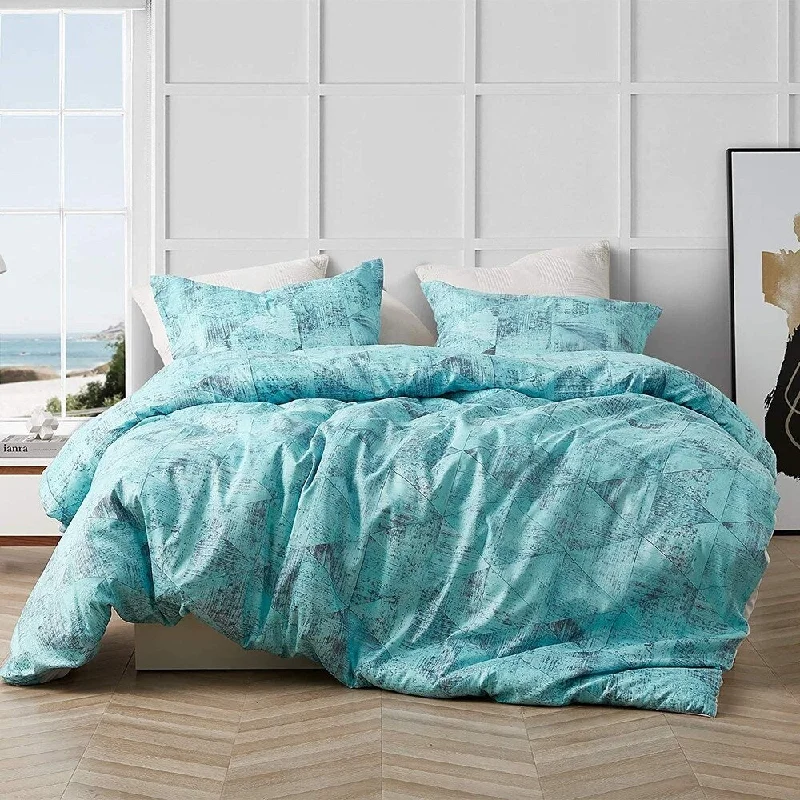 Brucht Designer Supersoft Oversized Comforter - Tribeca - Steel/Aqua