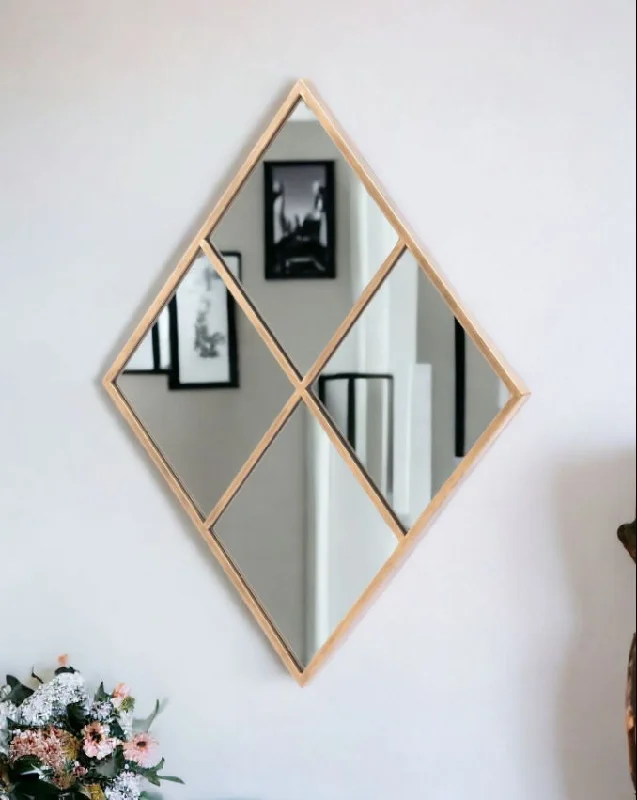 41" Diamond Steel Framed Accent Mirror - Gold